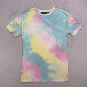 Code x‎ Mode Dress Womens Tie Dye T-Shirt Pink Blue Colorful Size Large